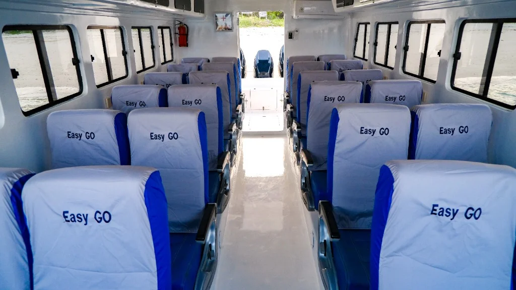 Speedboat B spacious passenger cabin seating