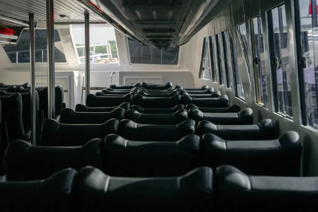 Spacious passenger cabin of Speedboat C - premium speedboat Labuan Bajo